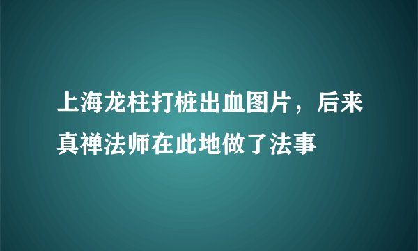 上海龙柱打桩出血图片，后来真禅法师在此地做了法事