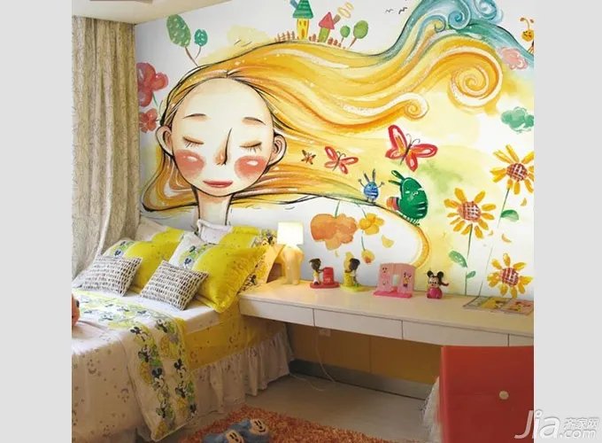 环保时尚 15款手绘墙儿童房效果图