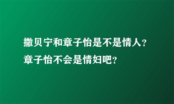撒贝宁和章子怡是不是情人？章子怡不会是情妇吧？
