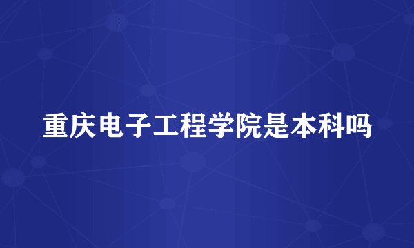 重庆电子工程学院是本科吗