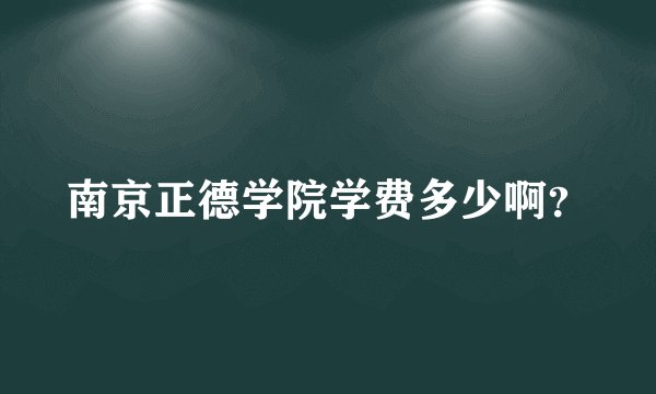 南京正德学院学费多少啊？