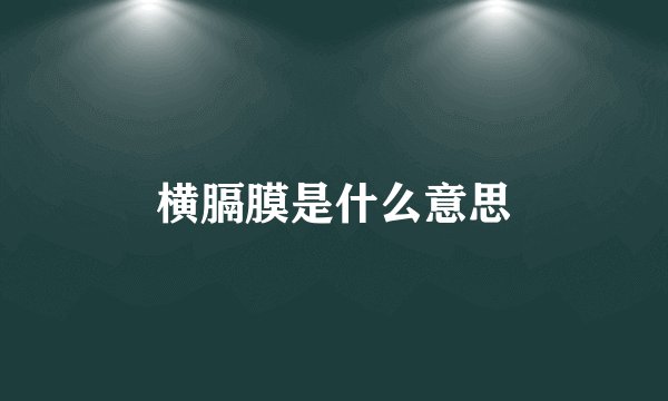 横膈膜是什么意思