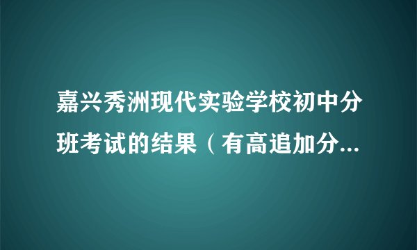 嘉兴秀洲现代实验学校初中分班考试的结果（有高追加分，在线等）