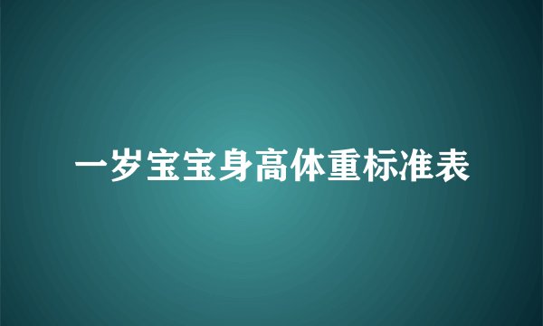 一岁宝宝身高体重标准表