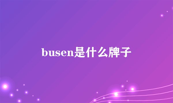 busen是什么牌子