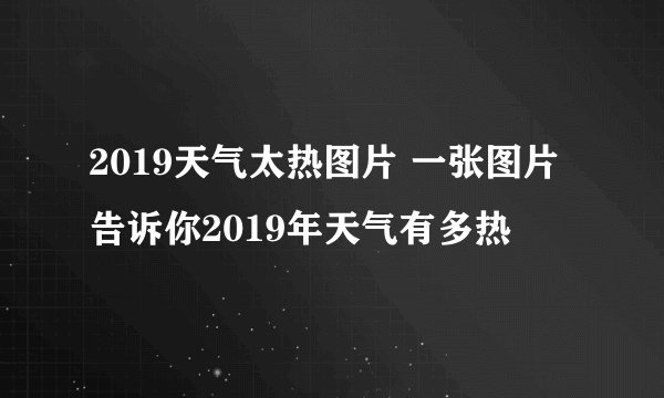 2019天气太热图片 一张图片告诉你2019年天气有多热