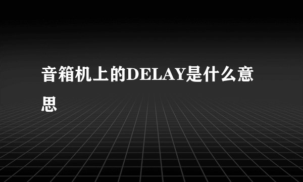 音箱机上的DELAY是什么意思