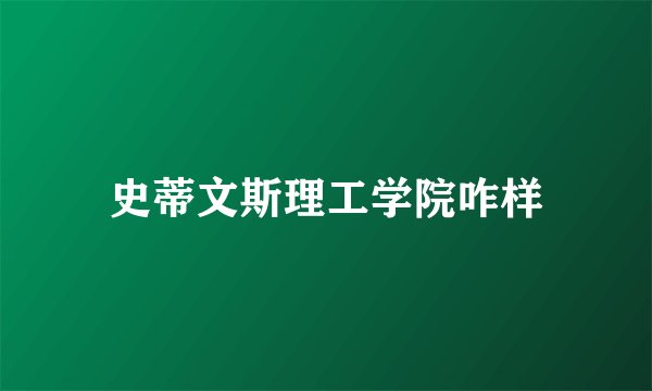 史蒂文斯理工学院咋样