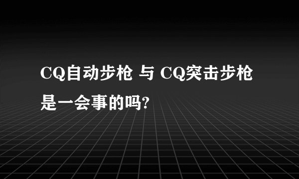 CQ自动步枪 与 CQ突击步枪是一会事的吗?