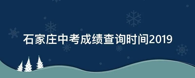 石家庄中考成绩查询时间2019