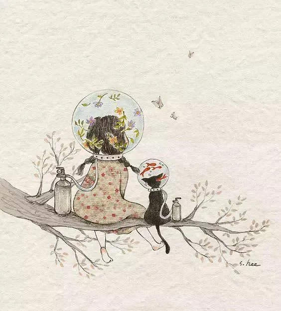 有没有背影绘画唯美图片分享？