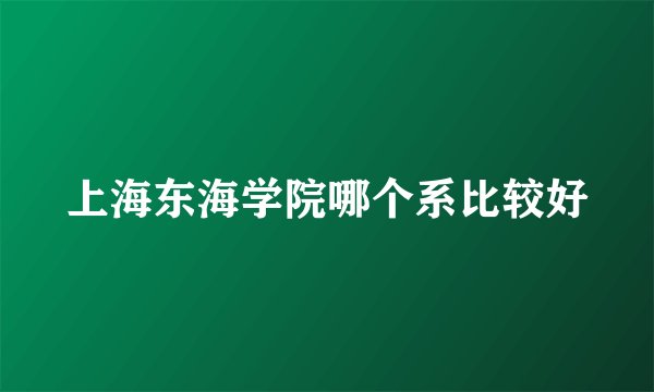 上海东海学院哪个系比较好