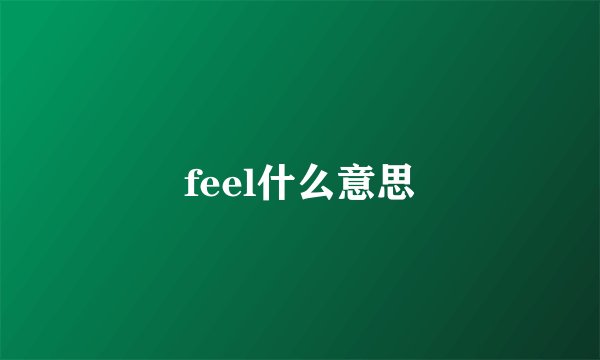 feel什么意思