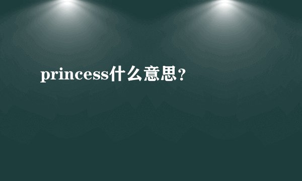 princess什么意思？