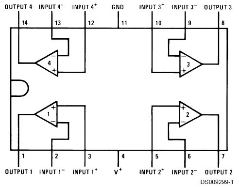 lm324n原理电路图及各引脚的作用