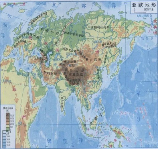 亚欧地图高清版大图图片