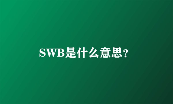 SWB是什么意思？