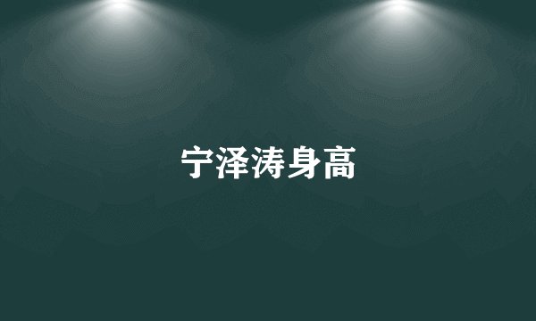 宁泽涛身高