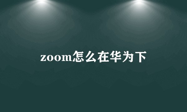 zoom怎么在华为下