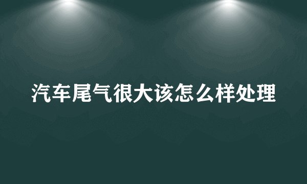 汽车尾气很大该怎么样处理