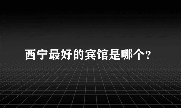 西宁最好的宾馆是哪个？