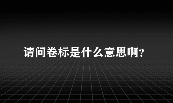 请问卷标是什么意思啊？