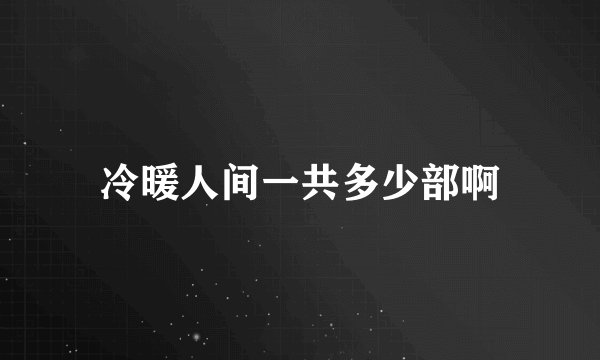 冷暖人间一共多少部啊