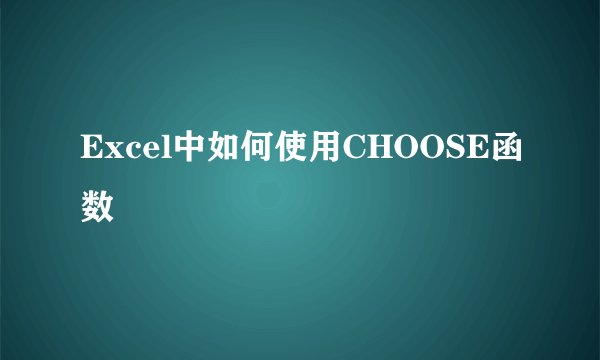 Excel中如何使用CHOOSE函数