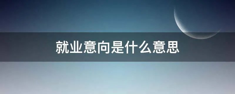 就业意向是什么意思