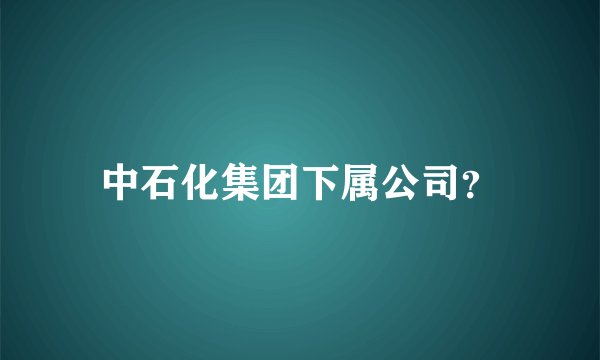 中石化集团下属公司？