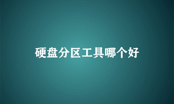 硬盘分区工具哪个好