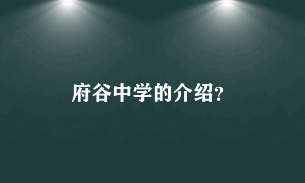 府谷中学的介绍？