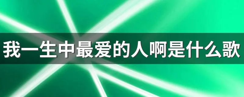 我一生中最爱的人啊是什么歌 歌词展示