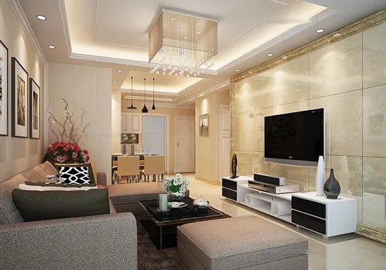 微晶石电视背景墙造型     设计师的新宠儿