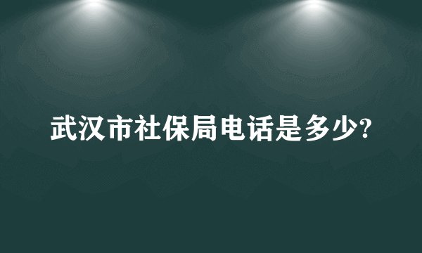 武汉市社保局电话是多少?