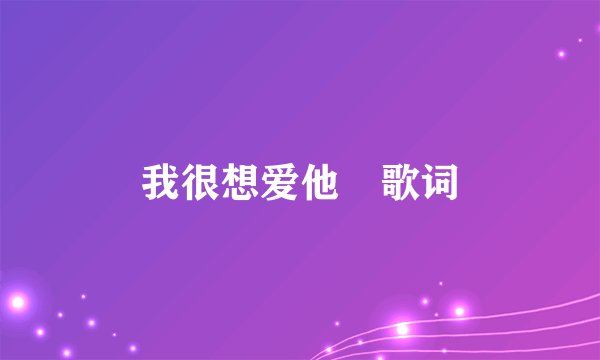 我很想爱他　歌词