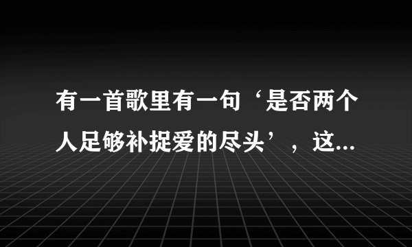 有一首歌里有一句‘是否两个人足够补捉爱的尽头’，这首歌叫什么？