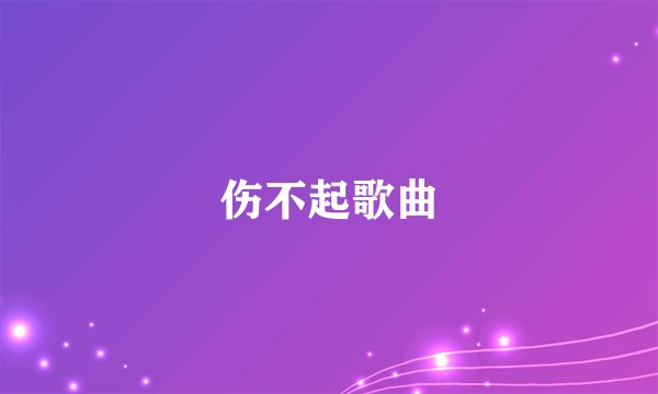 伤不起歌曲