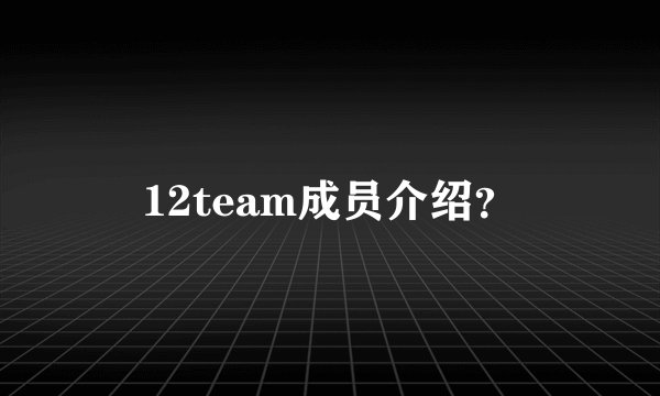 12team成员介绍？