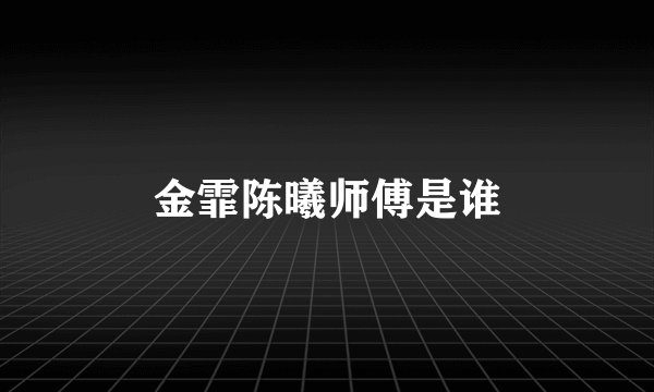 金霏陈曦师傅是谁