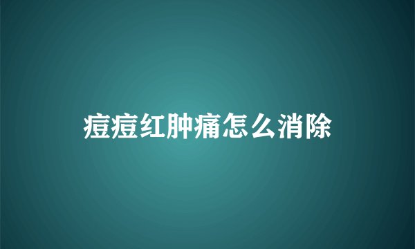 痘痘红肿痛怎么消除