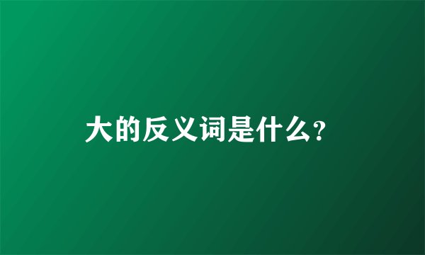 大的反义词是什么？