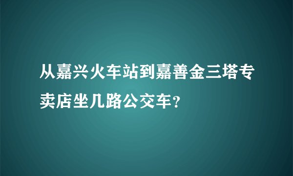从嘉兴火车站到嘉善金三塔专卖店坐几路公交车？