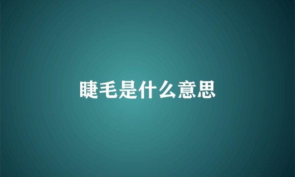 睫毛是什么意思
