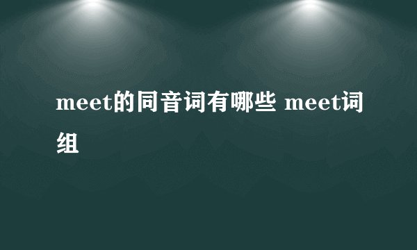 meet的同音词有哪些 meet词组