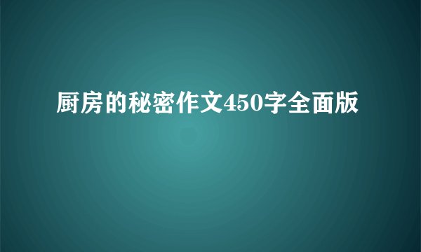 厨房的秘密作文450字全面版
