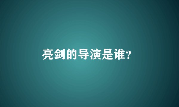 亮剑的导演是谁？