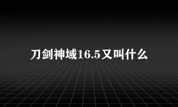 刀剑神域16.5又叫什么