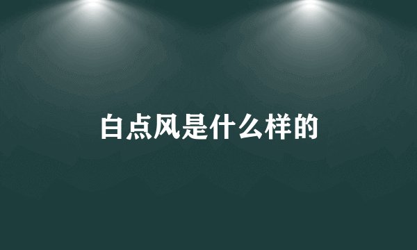 白点风是什么样的