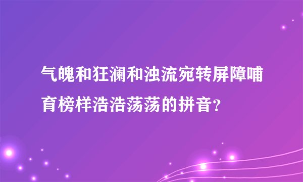 气魄和狂澜和浊流宛转屏障哺育榜样浩浩荡荡的拼音？